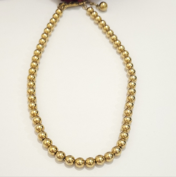 Vintage Napier Gold Tone Bead on Chain Choker Necklace 14"-16" long - Picture 4 of 9
